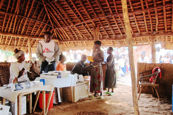 Inside a vaccination site in Kpekpere, DR Congo